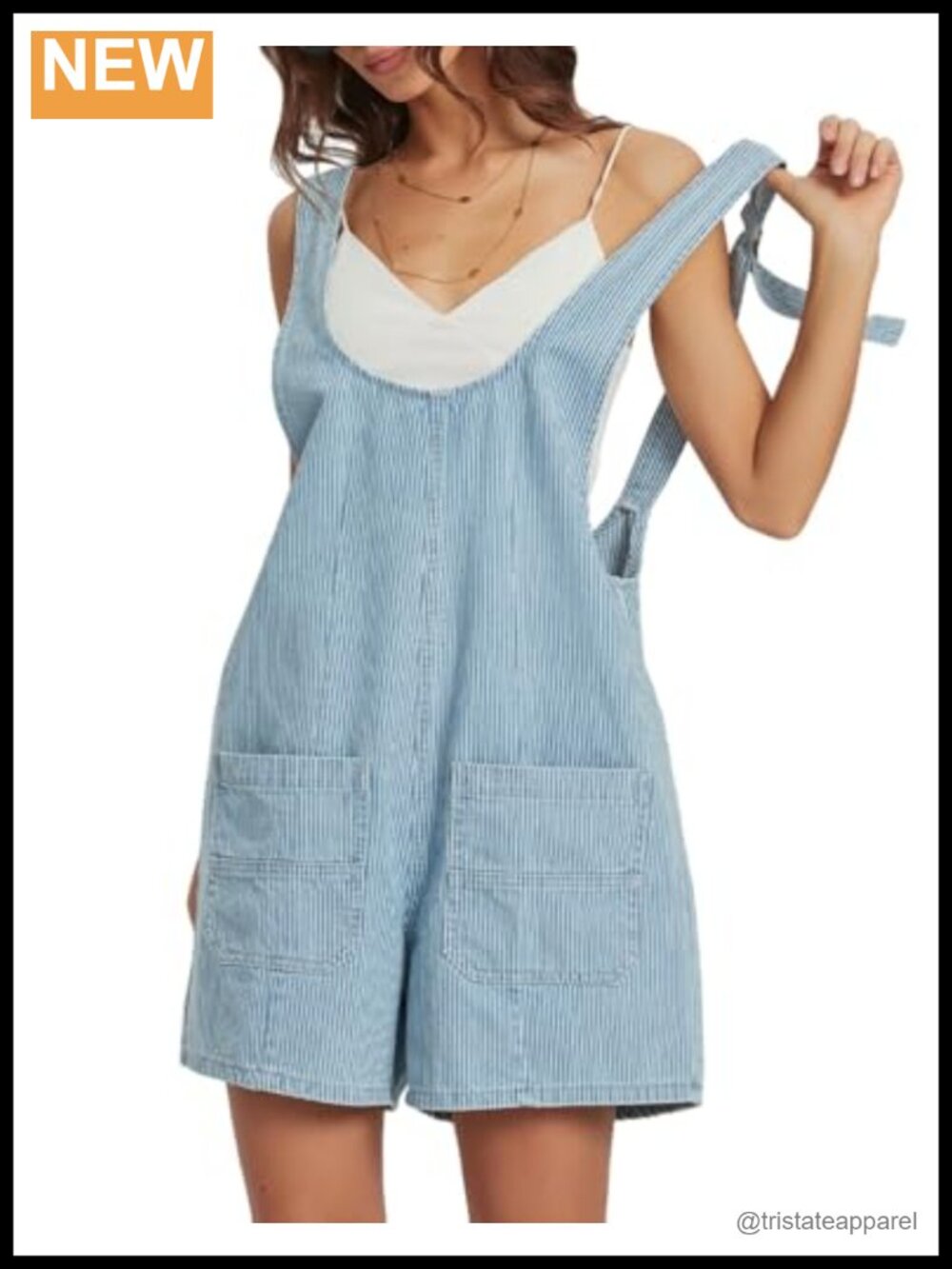 Women's Sleeveless Denim Romper Shorts Adjustable Strap Cotton Blend Casual